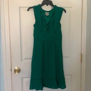 Green ruffled Maeve Anthropologie dress